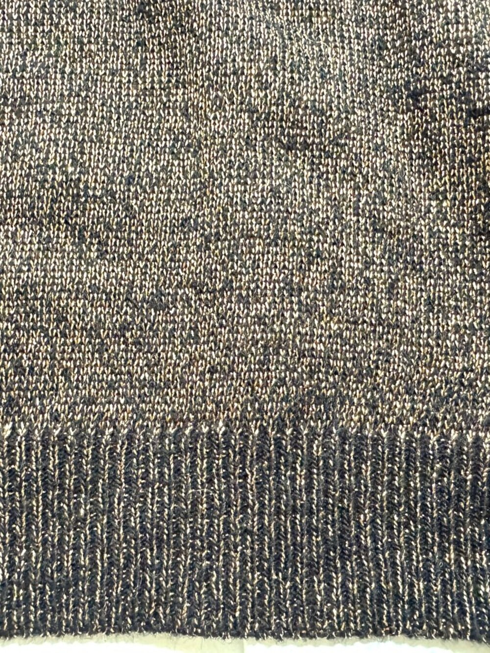 Vtg Black & Bronze Metallic Sparkle Crew Neck Short Sleeve Knit Top sz M - Picture 3 of 6